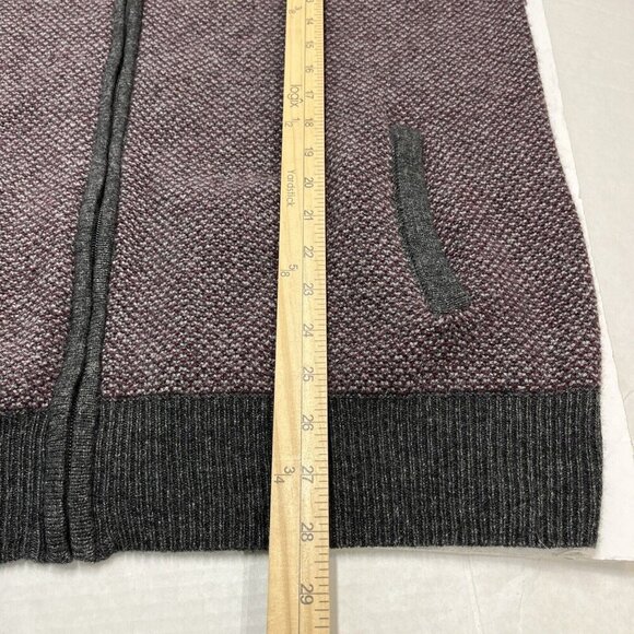 Jos A Bank Reserve Sweater Mens XL Wool Blend Zip Cardigan Gray Ribbed Mock Neck - Picture 3 of 9